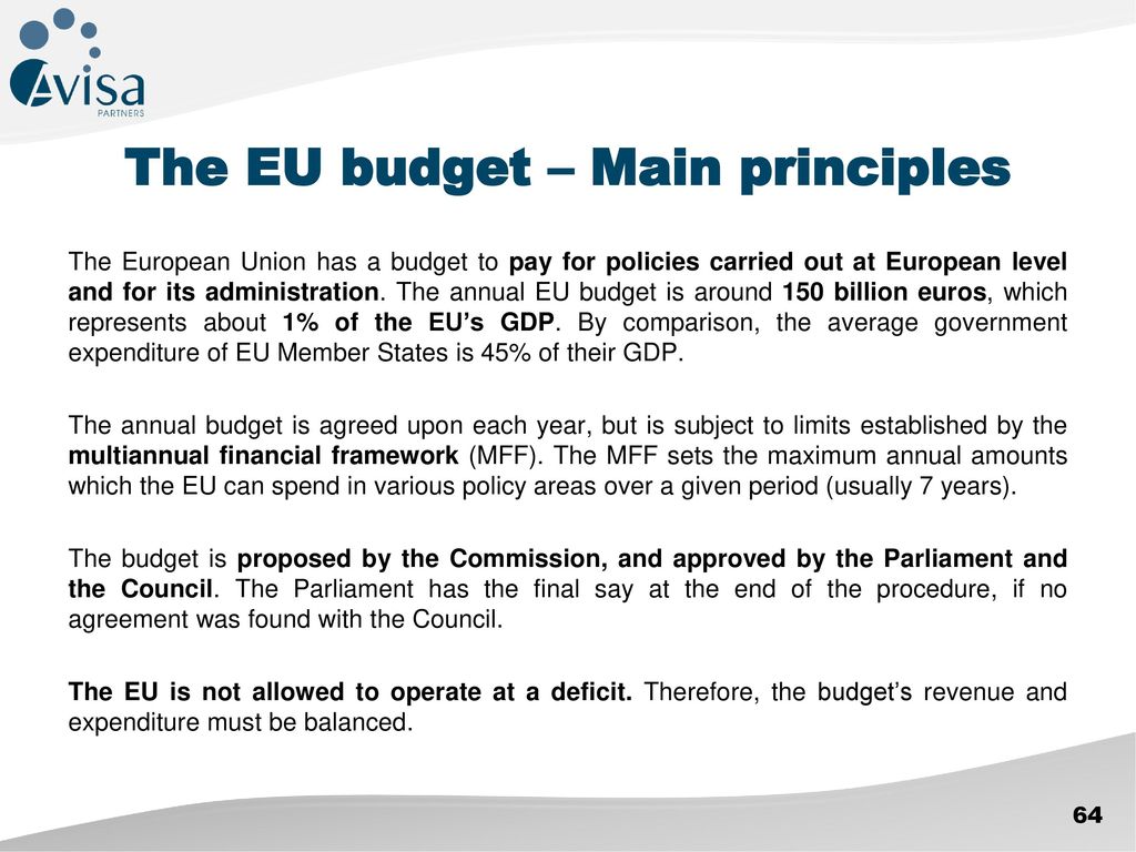 The EU budget – Main principles