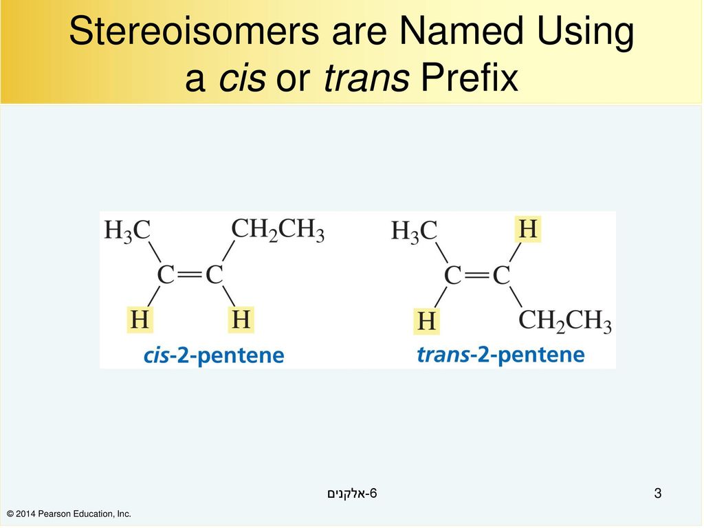 Stereoisomers are Named Using a cis or trans Prefix.