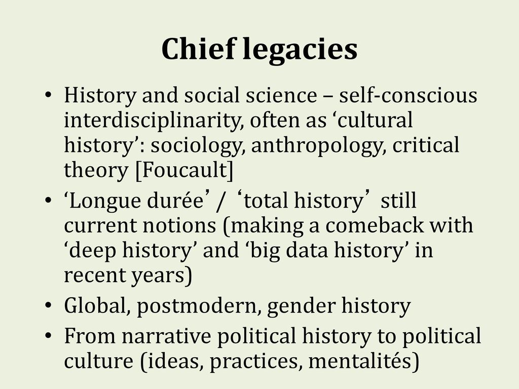 Chief legacies