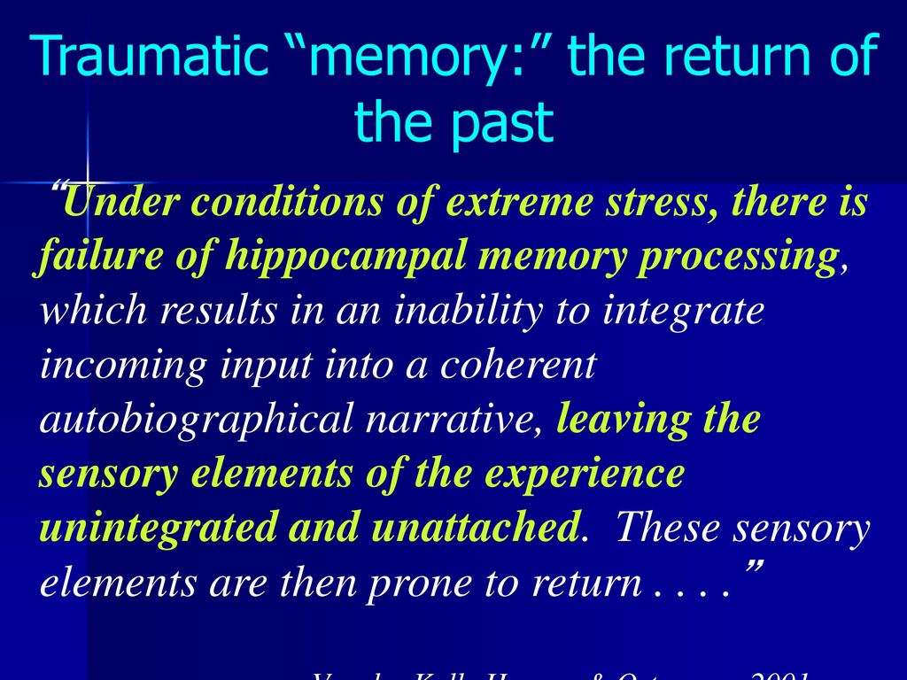 Traumatic memory: the return of the past