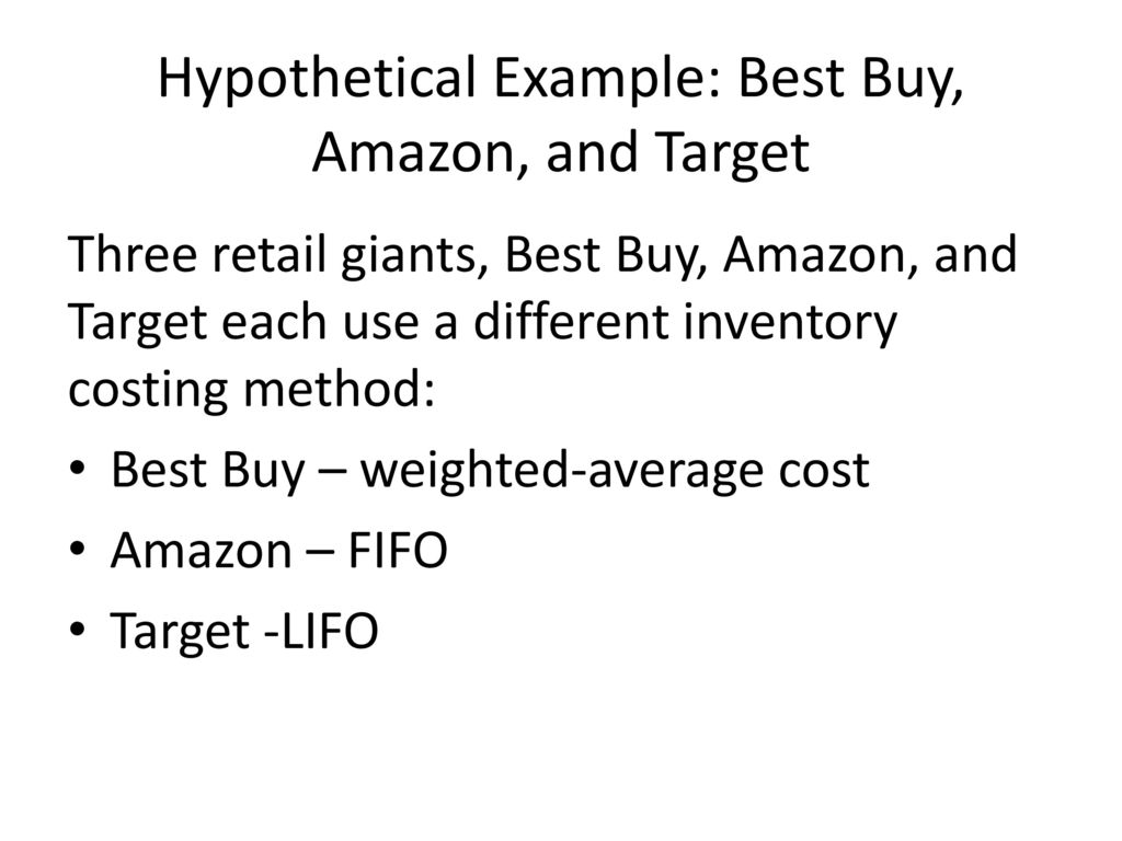 Hypothetical Example: Best Buy, Amazon, and Target