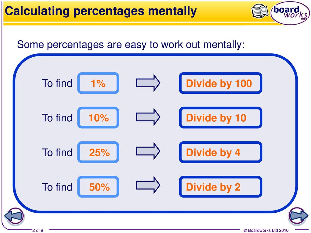 Calculating percentages mentally - ppt download