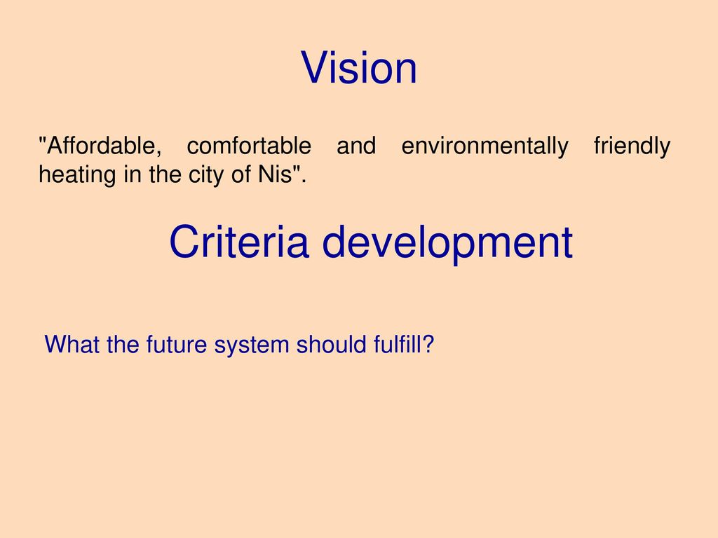 Vision Criteria development