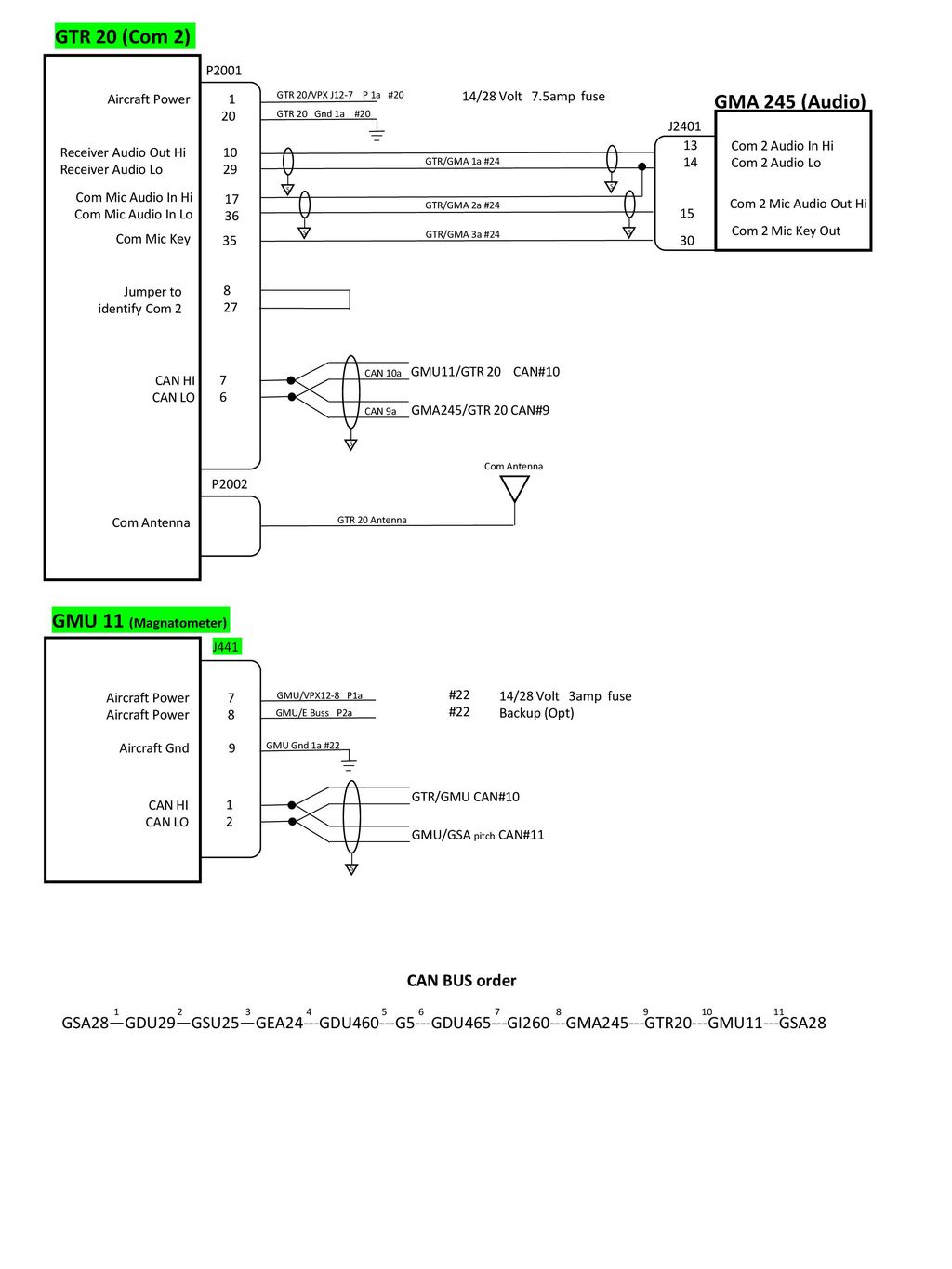 Can Bus Order Gsa38 Gad29 Gsu25 Gea24 Gdu460 G5 Gdu465