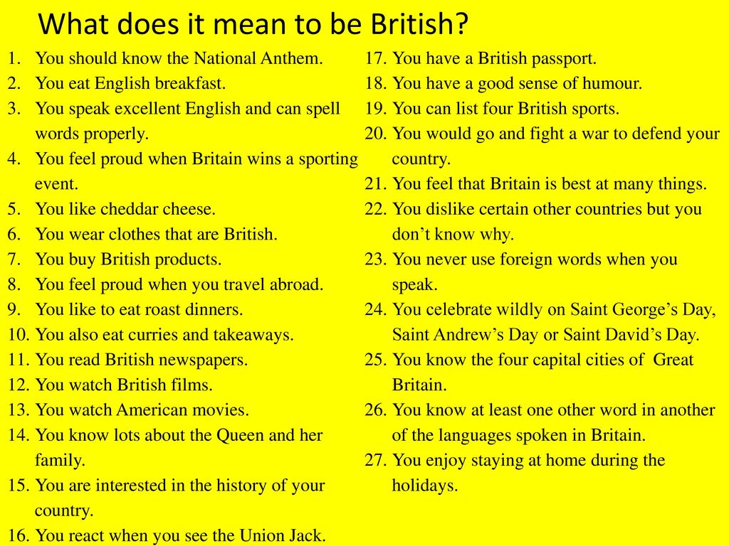 What does it mean to be British.