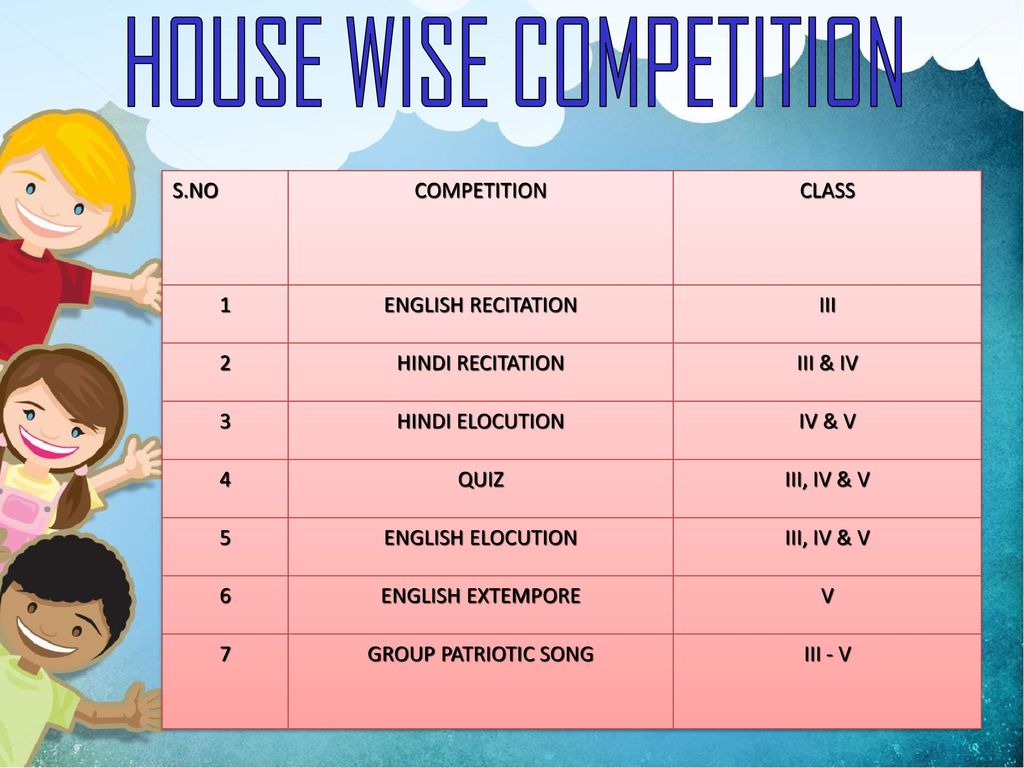 HOUSE WISE COMPETITION