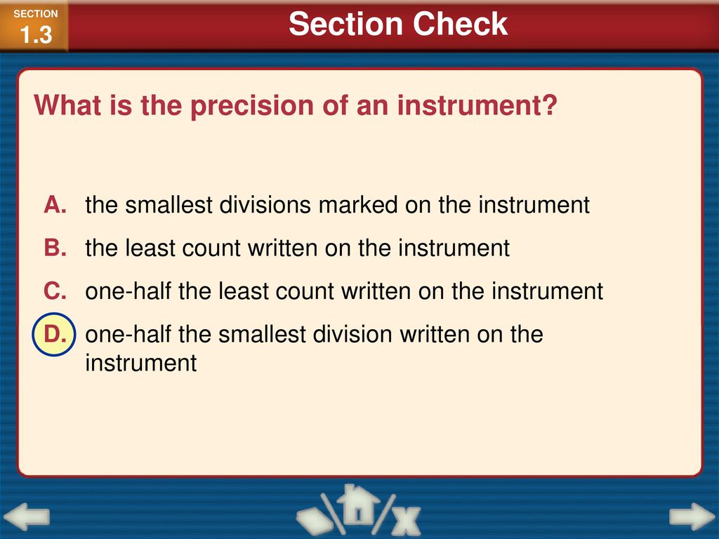 Section Check What is the precision of an instrument