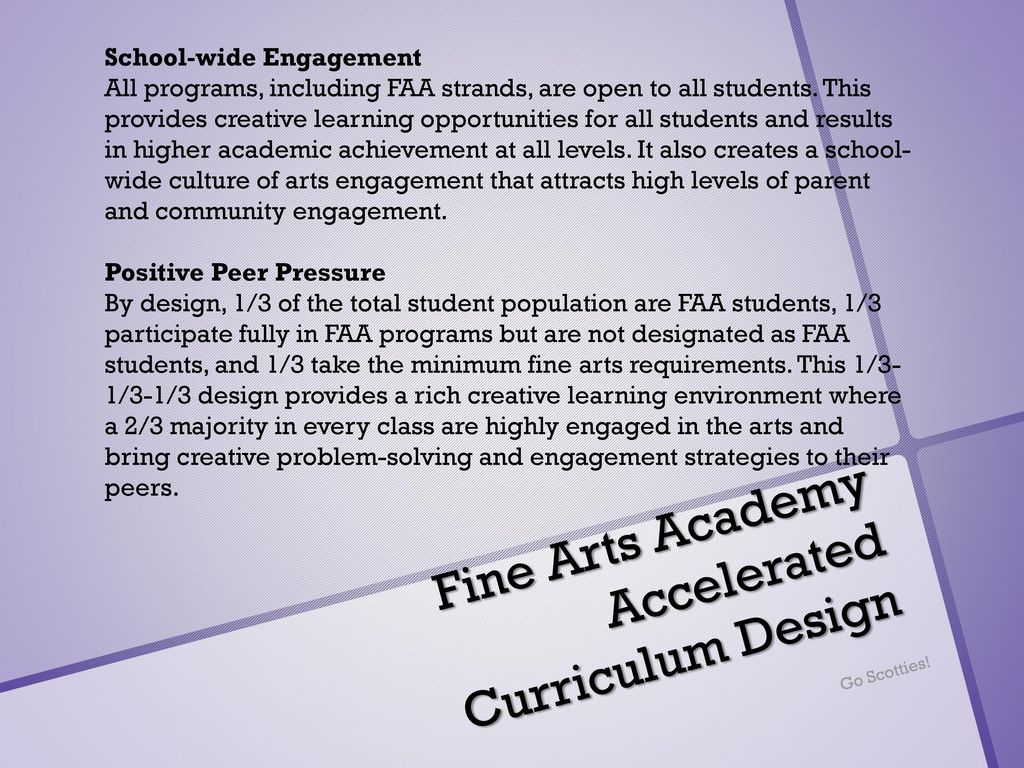 Fine Arts Academy Accelerated Curriculum Design