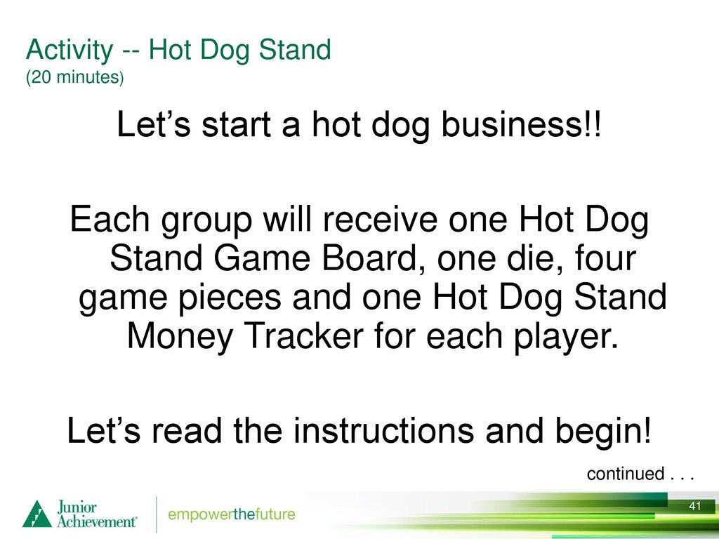 junior achievement hot dog game junior achievement hot dog game