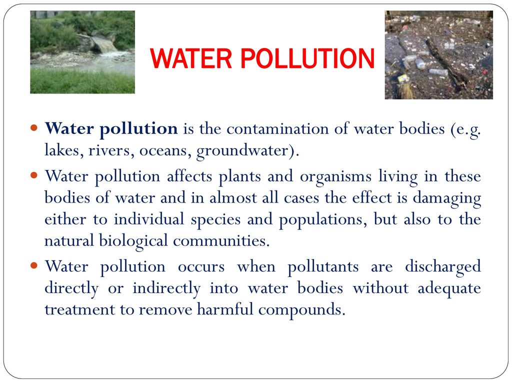 WATER POLLUTION. - ppt download