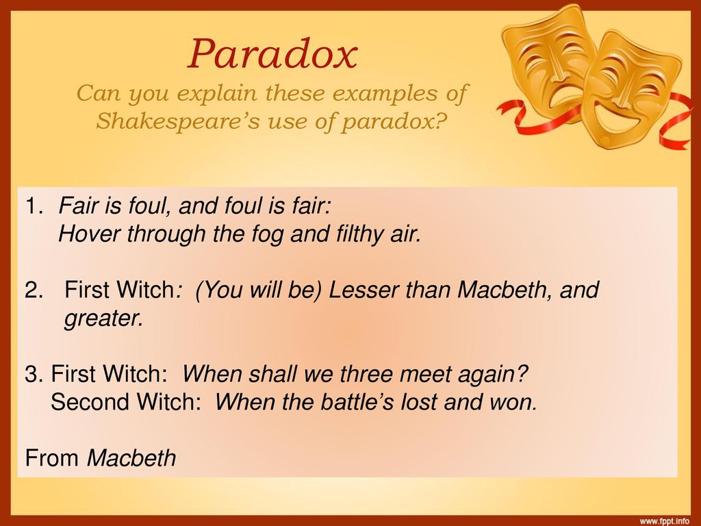 examples of paradox in macbeth