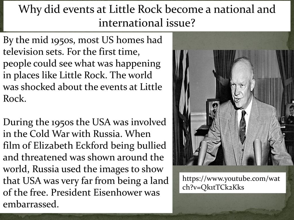 Why did events at Little Rock become a national and international issue