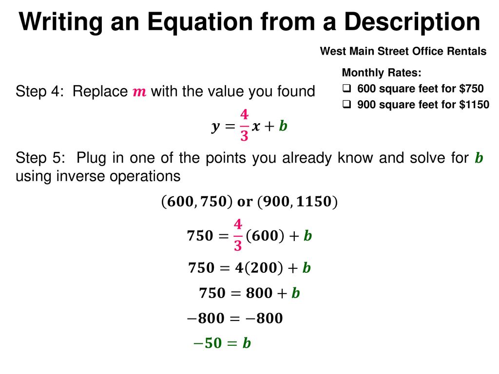 Writing Linear Equations from Situations, Graphs, & Tables - ppt