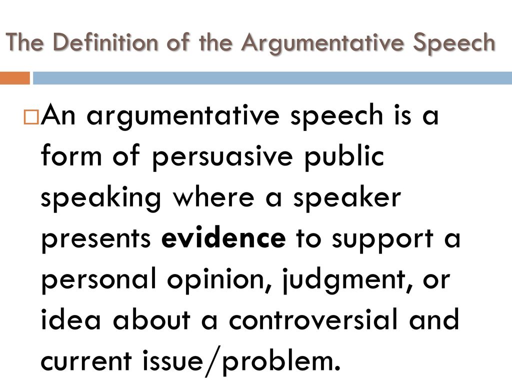 argumentative speech