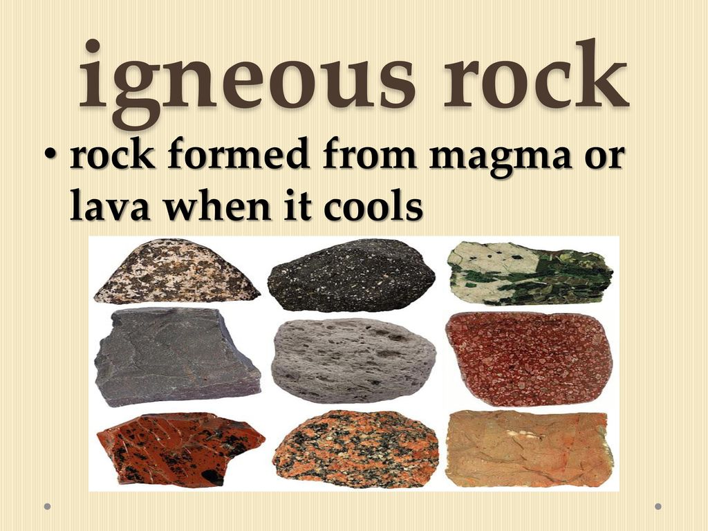 igneous rock rock formed from magma or lava when it cools