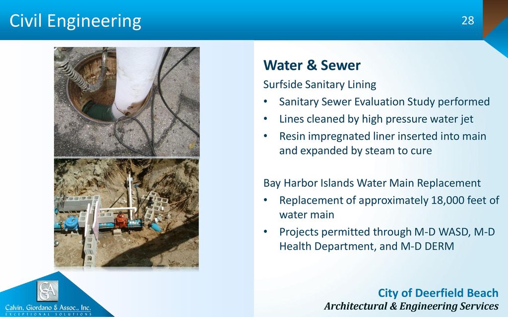 Civil Engineering Water & Sewer Surfside Sanitary Lining