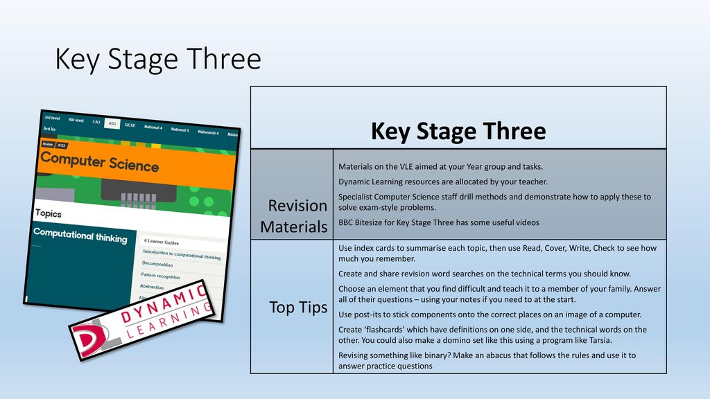 Key Stage Three Key Stage Three Revision Materials Top Tips Ppt