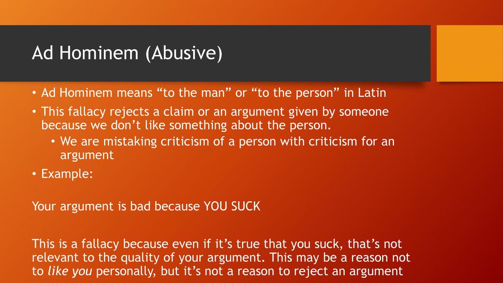 ad hominem abusive examples