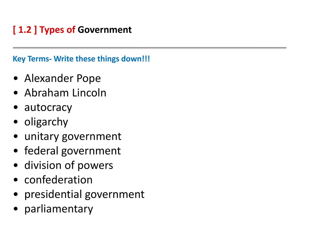 244.24 ] Types of Government. - ppt download With Types Of Government Worksheet Answers