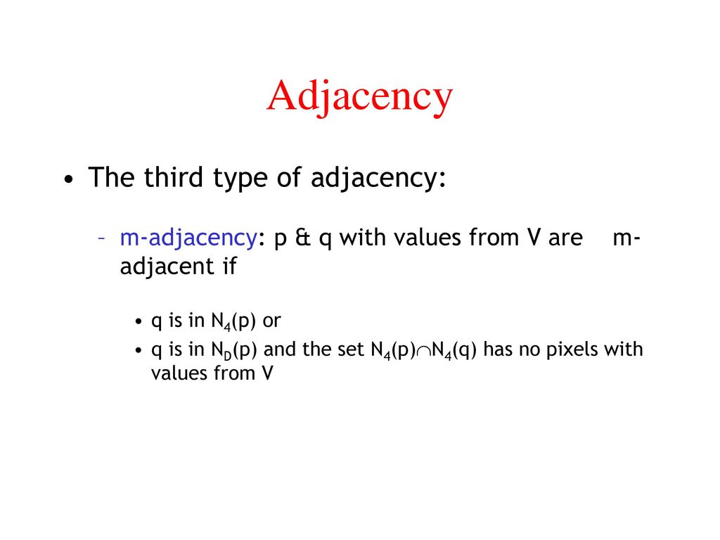 Adjacency The third type of adjacency: