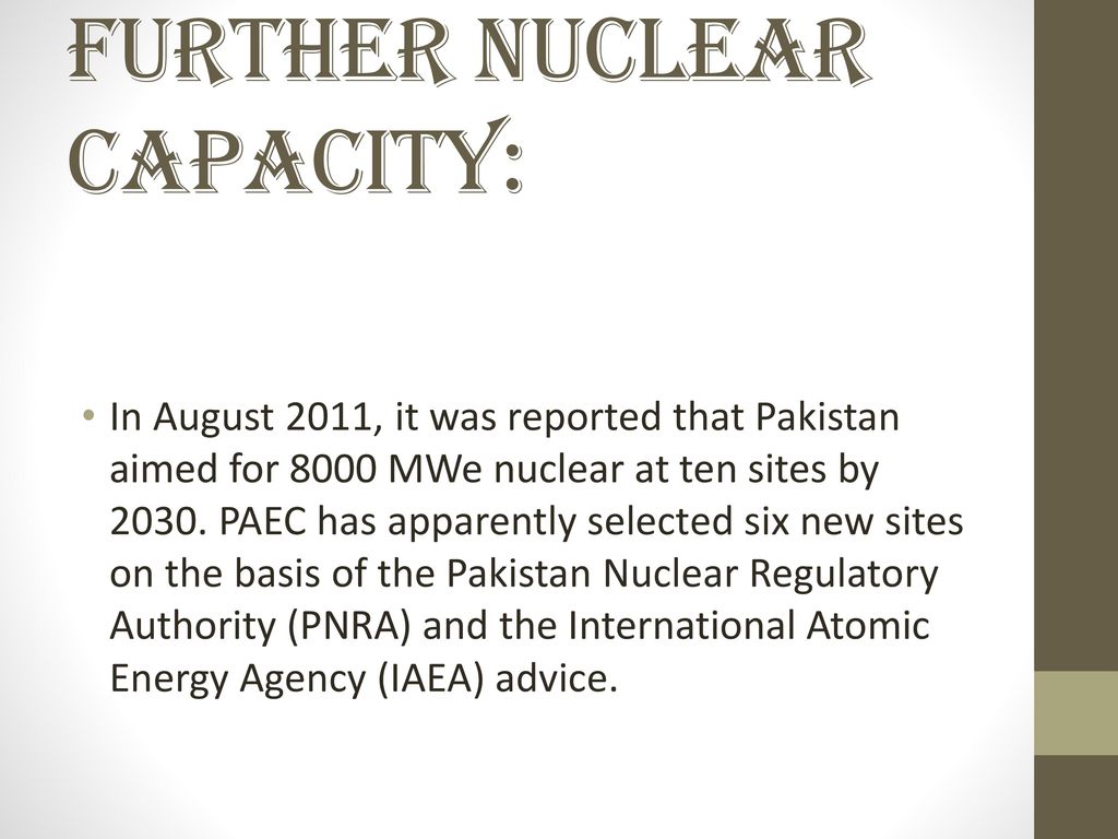 Further Nuclear Capacity: