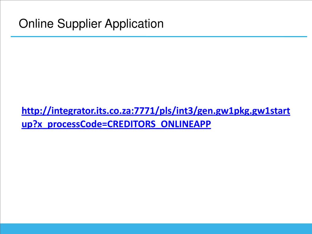 Online Supplier Application