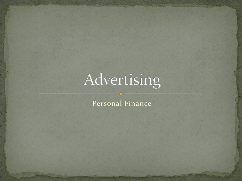 Advertising Personal Finance