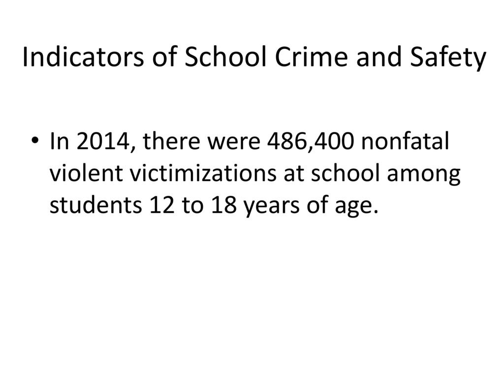 Latest Indicators of School Crime and Safety Report Gives New