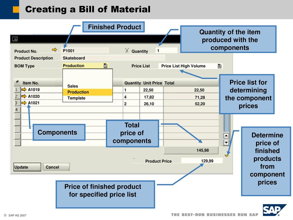 Creating a Bill of Material