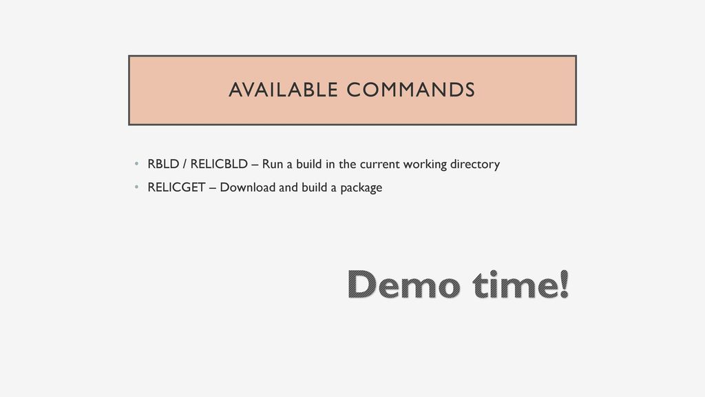 Demo time! Available commands