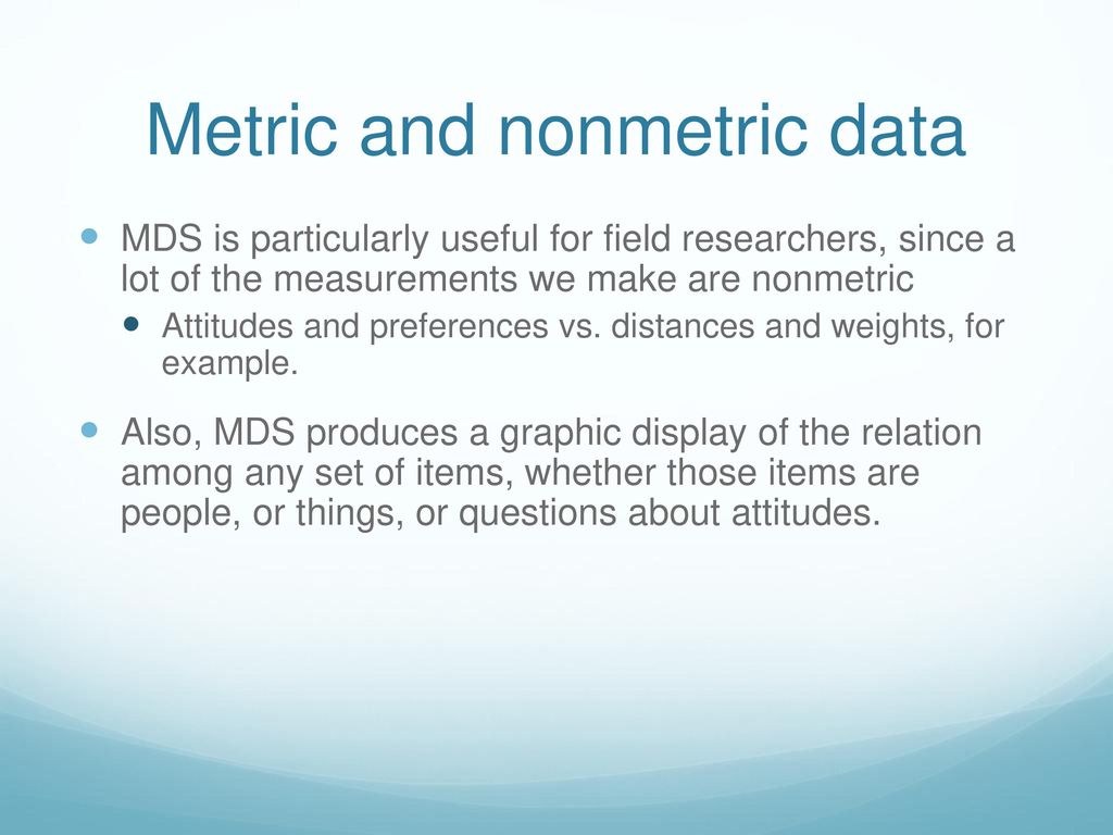 What is non metric data example?
