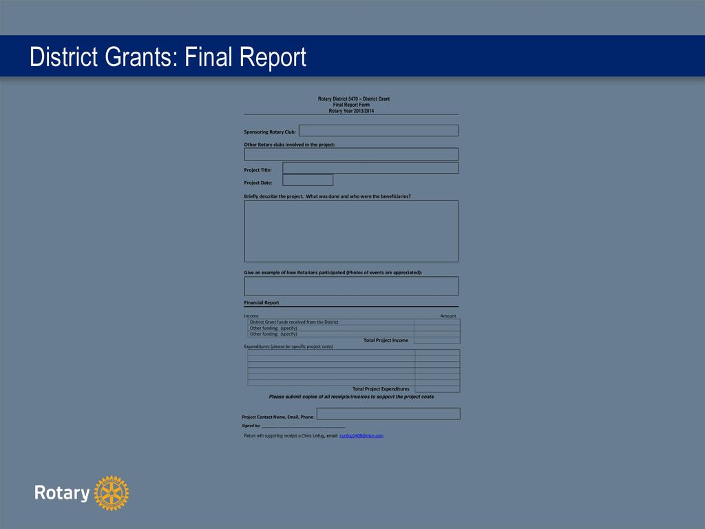 District Grants: Final Report