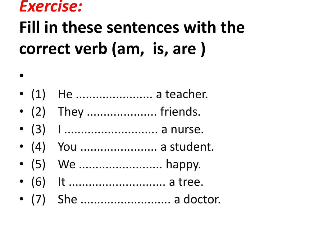 Image result for verb to be exercises for beginners