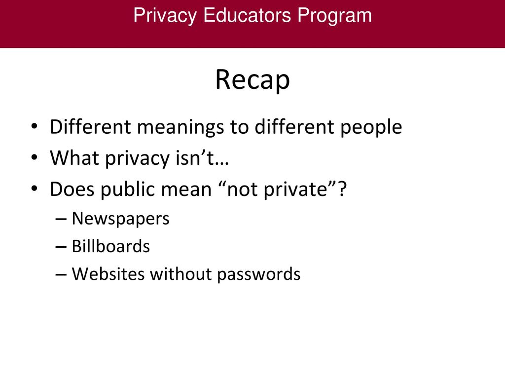 Privacy Educators Program