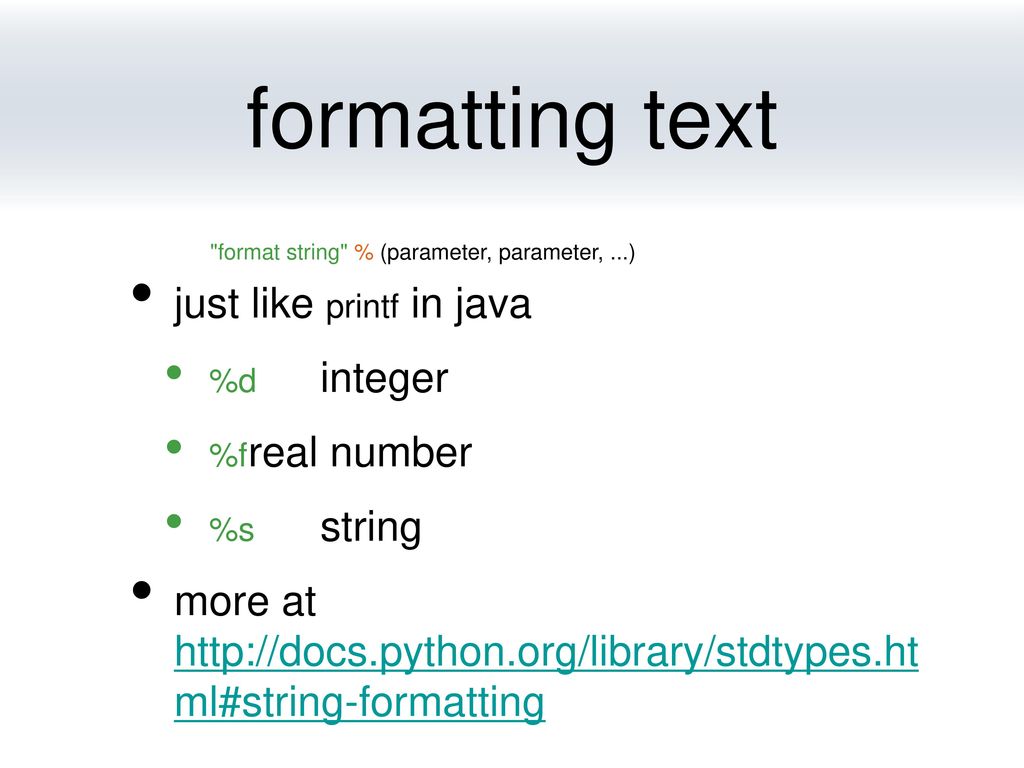 formatting text just like printf in java