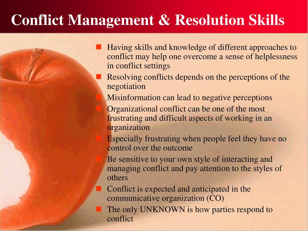 Conflict Management & Resolution Skills