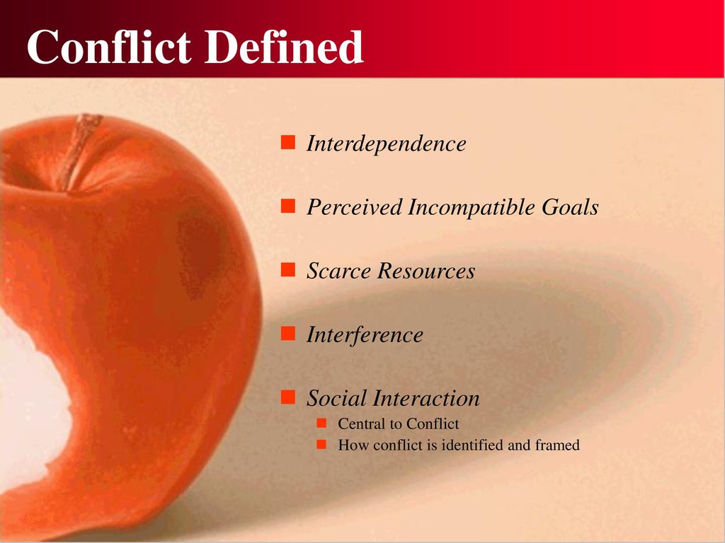 Conflict Defined Interdependence Perceived Incompatible Goals