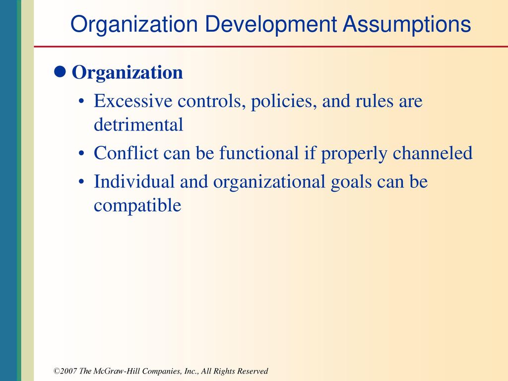 Organization Development Assumptions