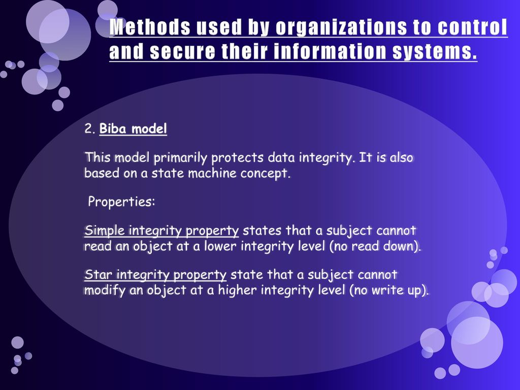 Methods used by organizations to control and secure their information systems.
