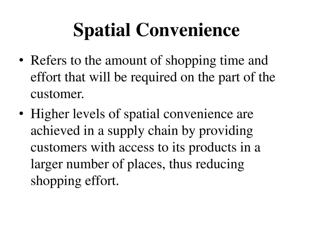 spatial convenience meaning