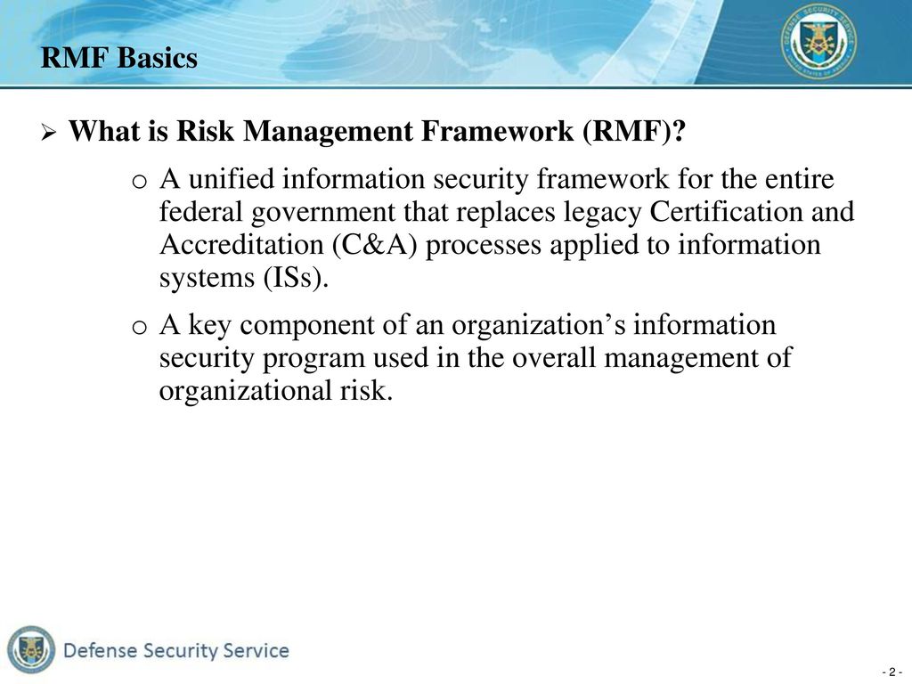 RMF Basics What is Risk Management Framework (RMF)