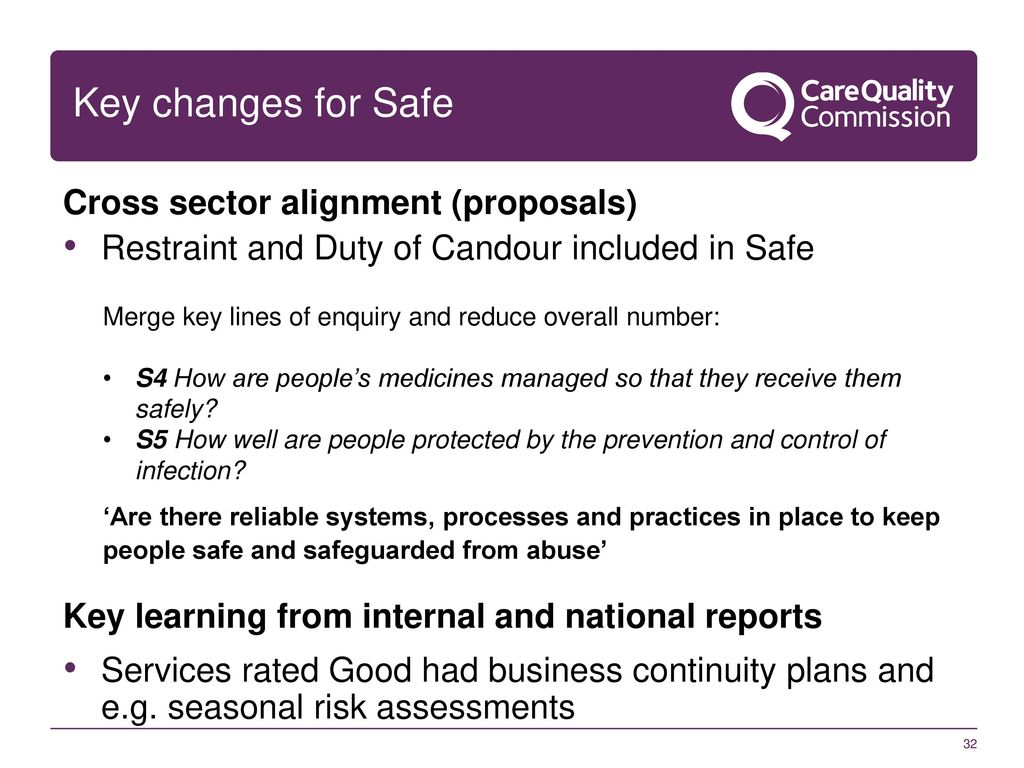 Key changes for Safe Cross sector alignment (proposals)