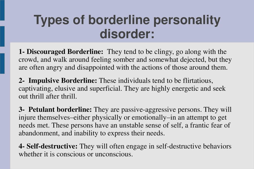 4 Types Of Borderline Personality Disorder