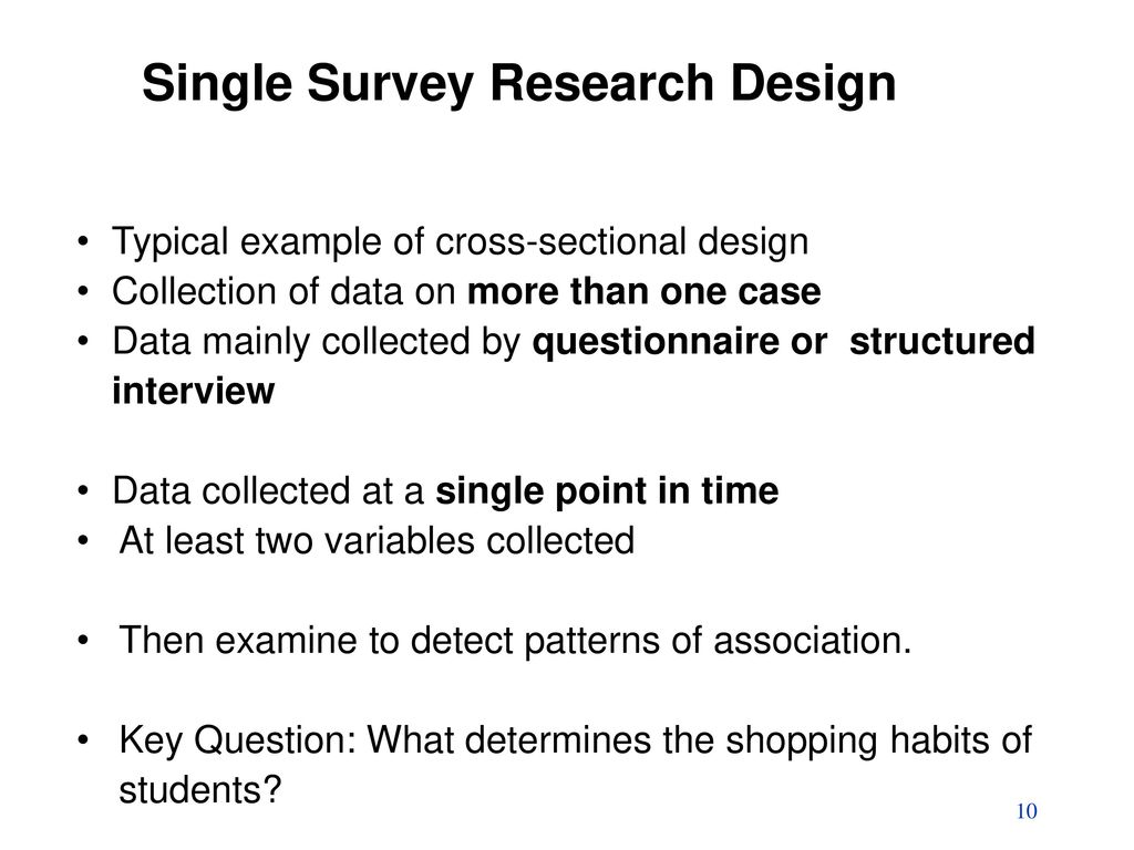 Single Survey Research Design