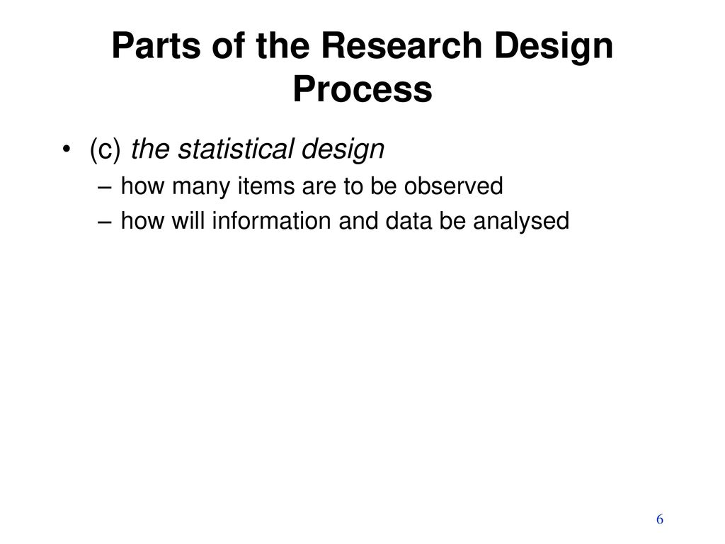 Parts of the Research Design Process