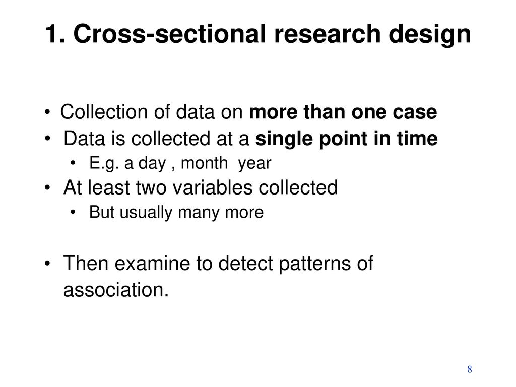 1. Cross-sectional research design