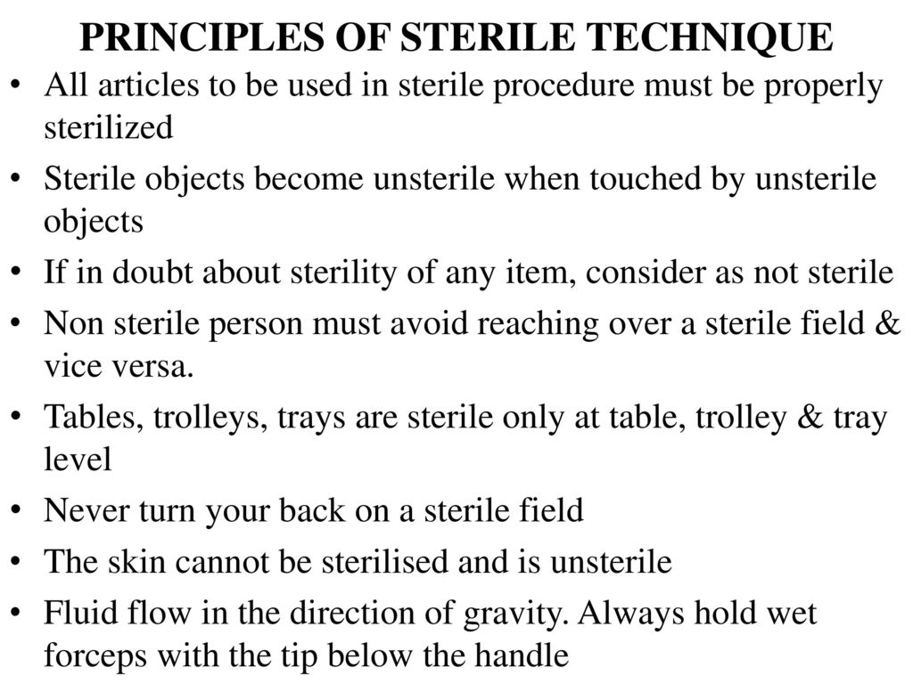 principles of sterile technique