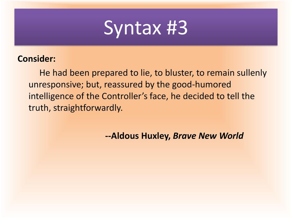 Syntax #3