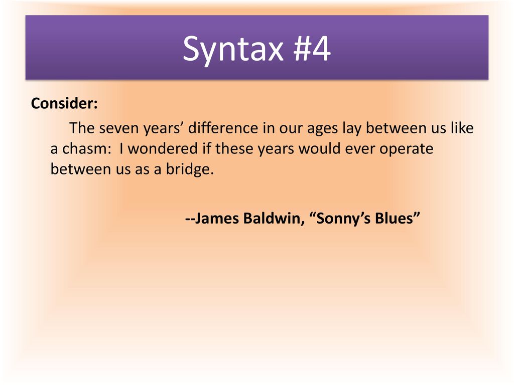 Syntax #4