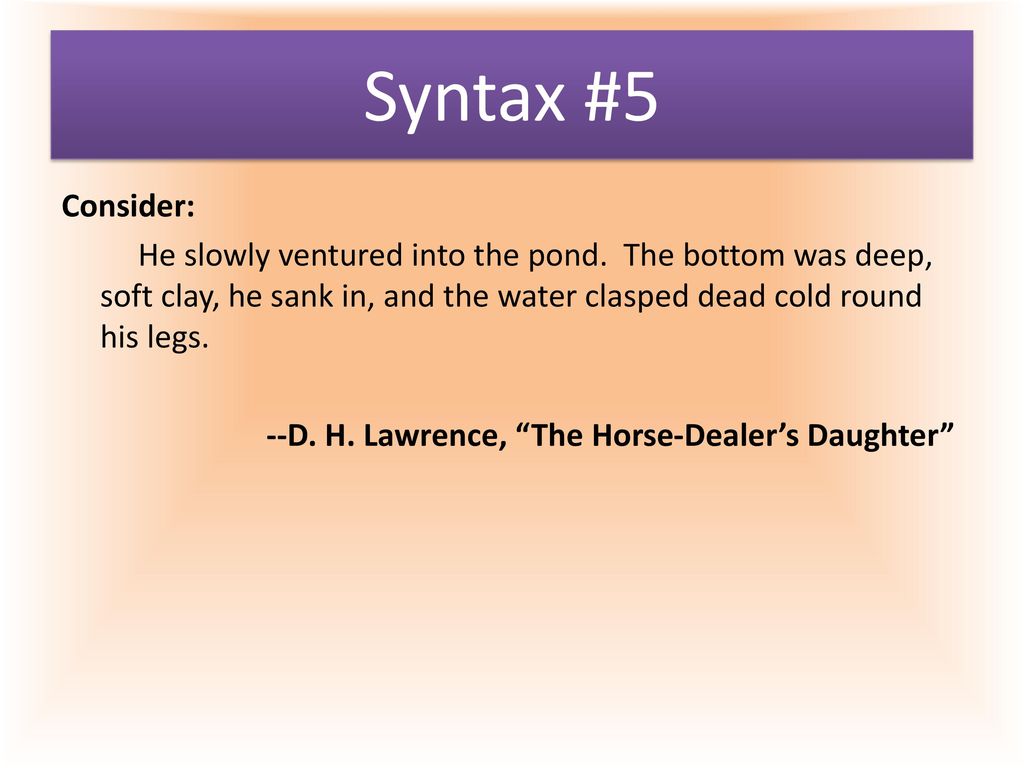 Syntax #5